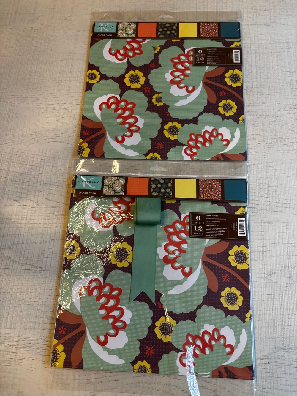 Floral Pattern Scrapbook Paper Pack - Set of 2
NWOT